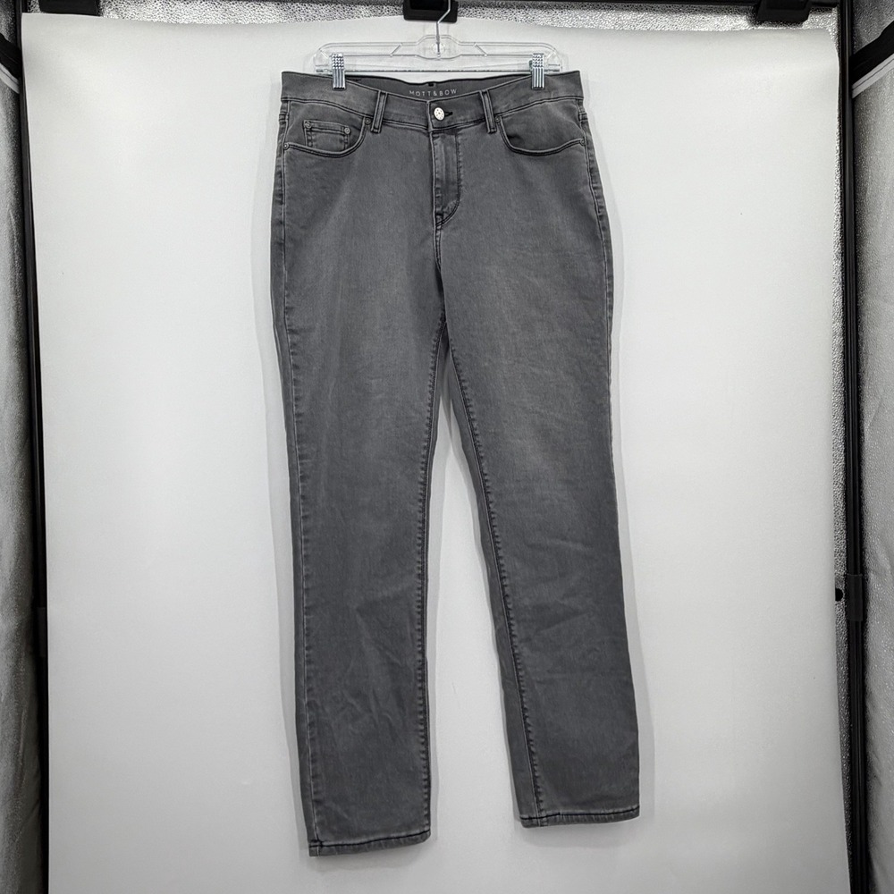 Mott & Bow Jeans Mens 32x32 Light Wash Gray Slim Tapered Stretch Denim 5 Pocket